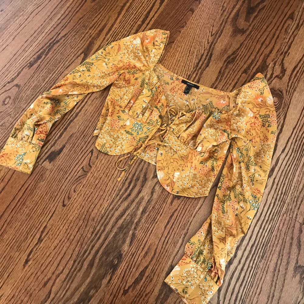 Forever 21 Tie Front Blouse